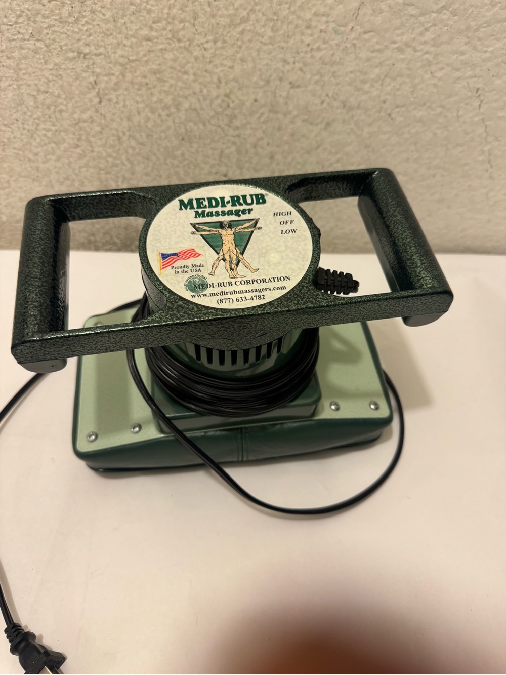 Medi Rub Massager MR-2 Handheld 2 Speed Vibrating Body Massage Therapy Vintage
